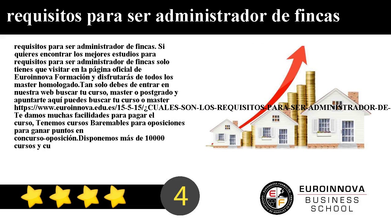 requisitos para ser administrador de fincas